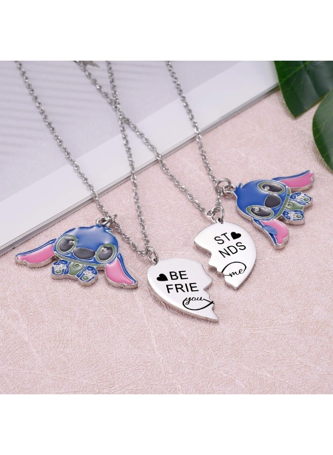 Barakah Best Friend Stitch Necklace, Friendship Matching Heart Necklace for 2 Girls, Lilo and Stitch Jewelry for Friends - Image 3
